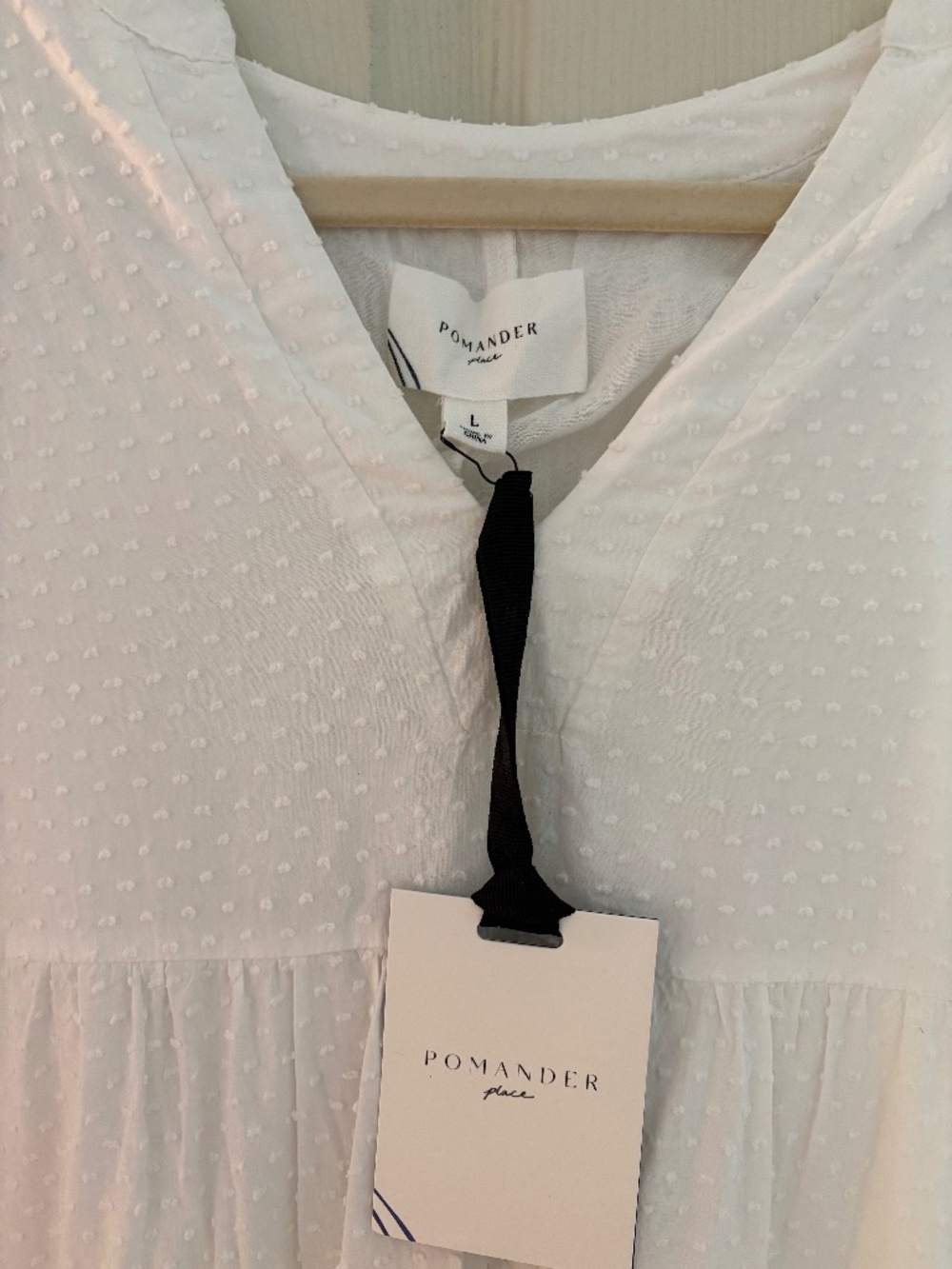 Pomander Place Kenzo White Swiss Dot — Size L